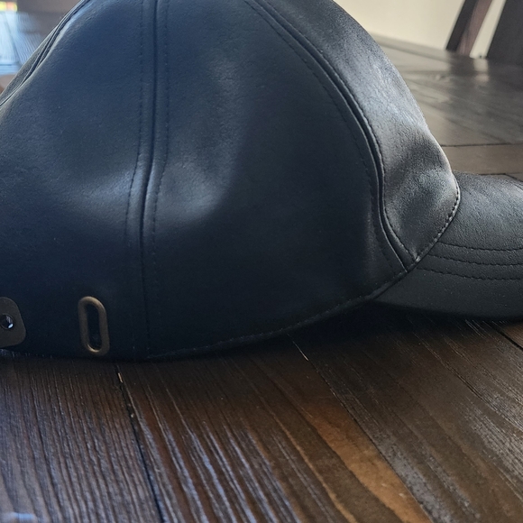 Faux-Leather Adjustable Baseball Hat - Picture 6 of 10